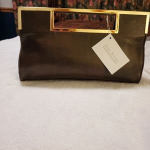 Joan Rivers Brown Leather NWT Clutch